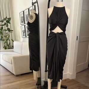 Andrea Iyamah Elegant Black Sleeveless Dress with cut out